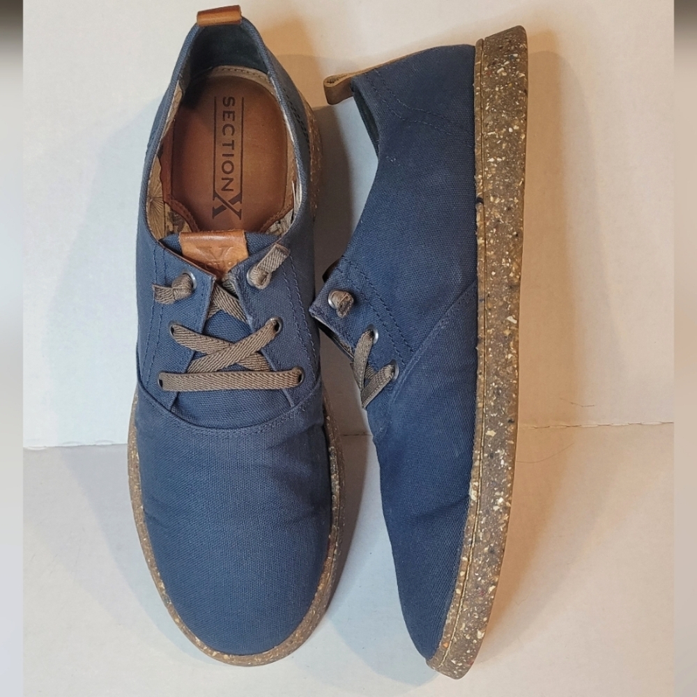 Men's Navy Canvas Derby Shoes